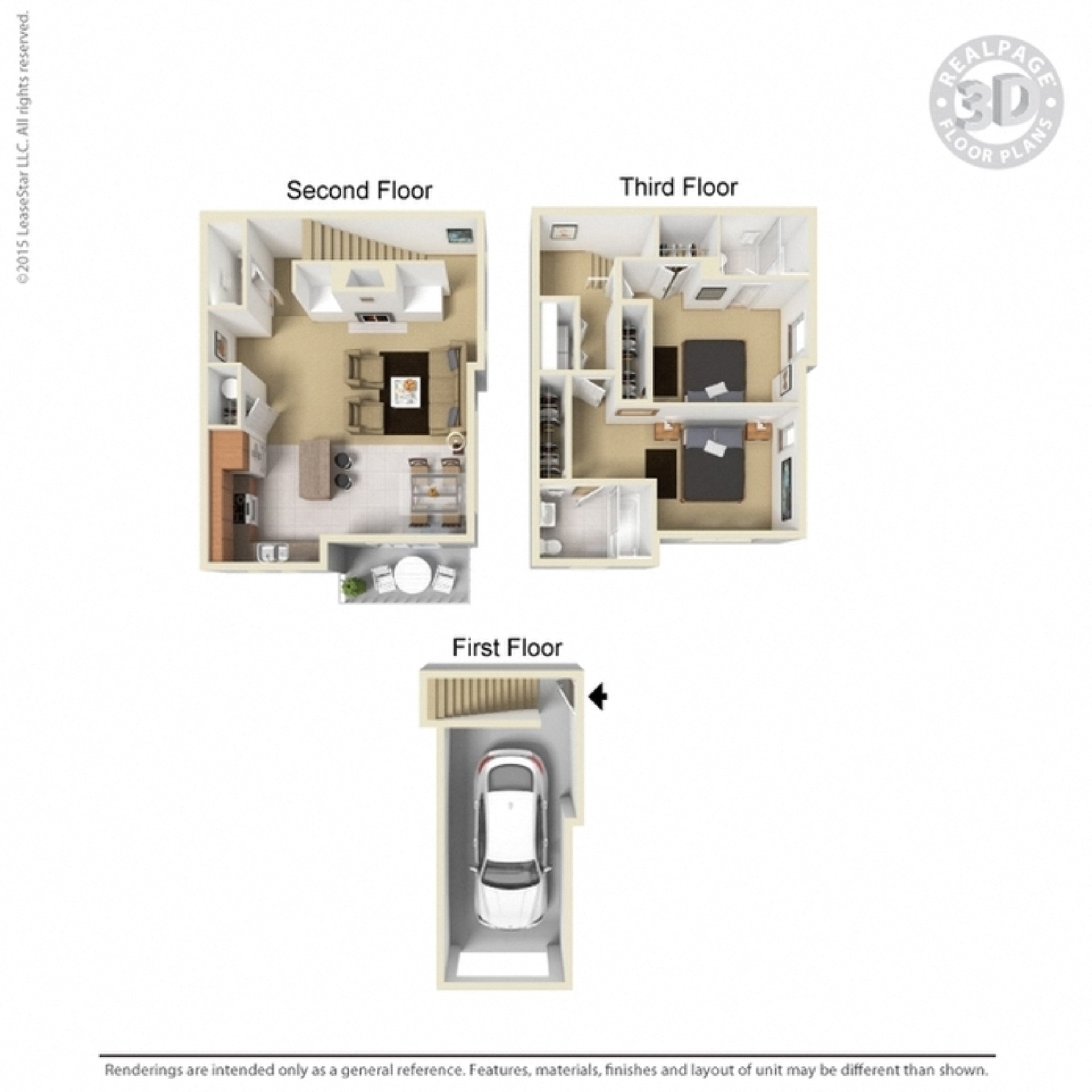 Latitude 2 Bed 2 Bath TH A Floor Plan